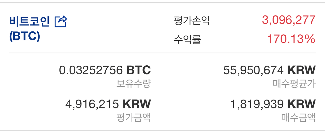 비트코인 평가손익